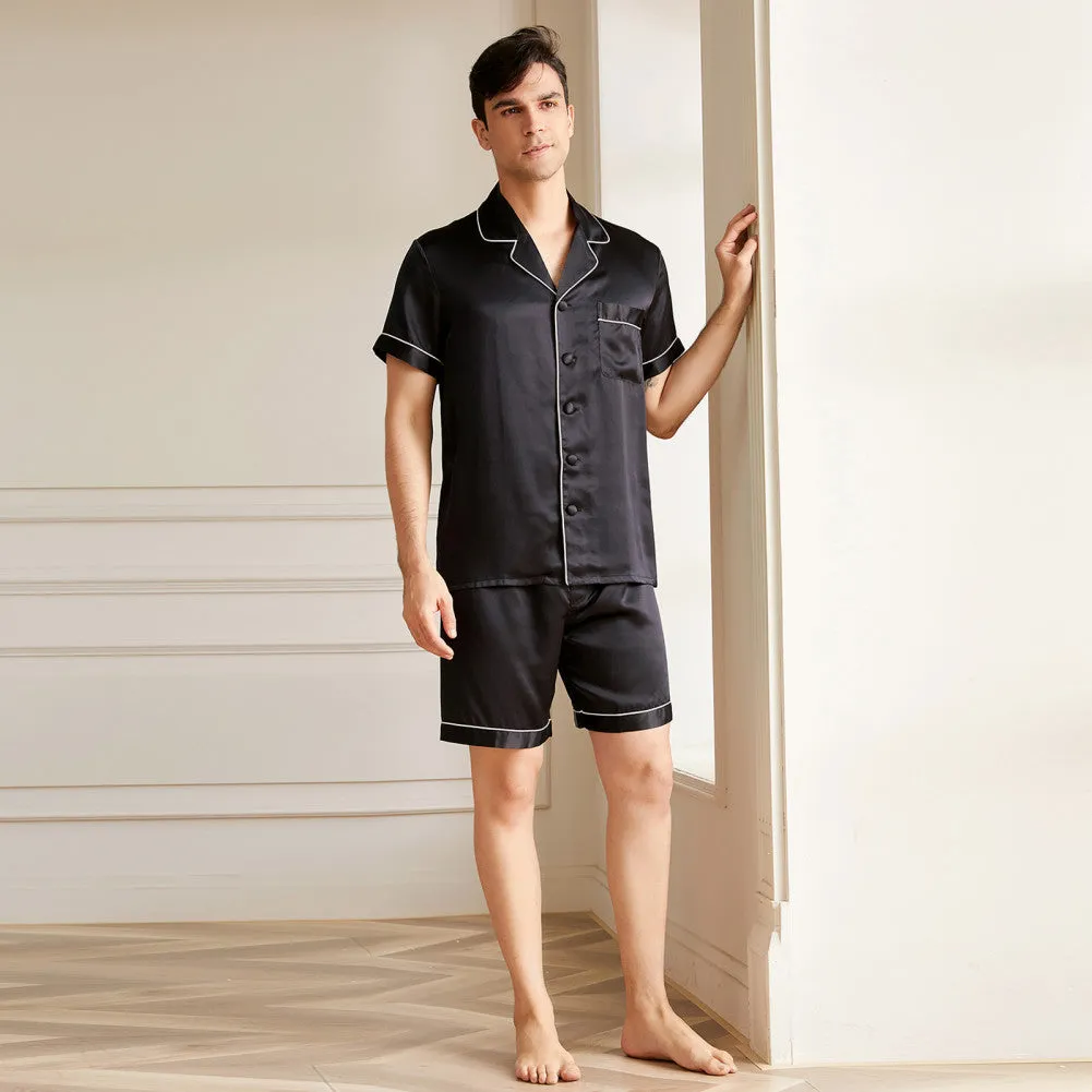 19 Momme Men's Classic Short Silk Pajamas Set