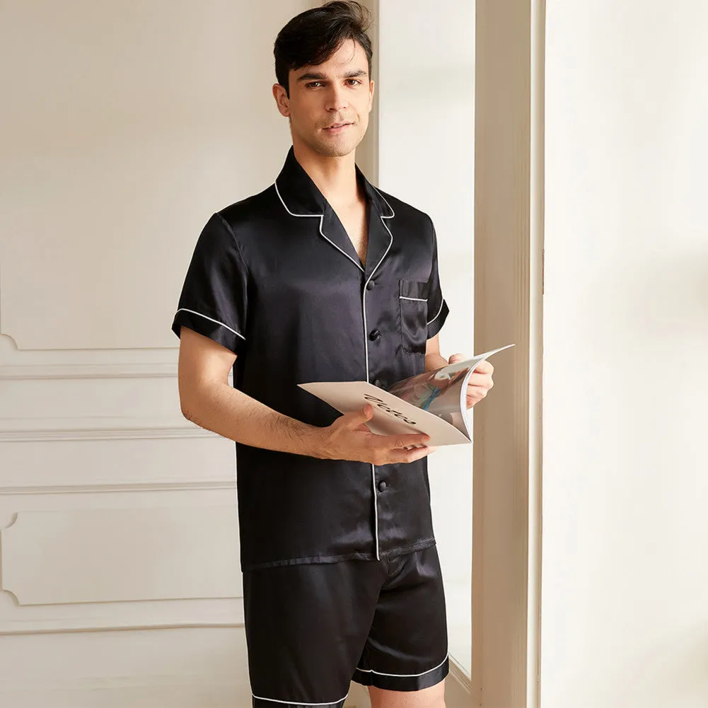 19 Momme Men's Classic Short Silk Pajamas Set
