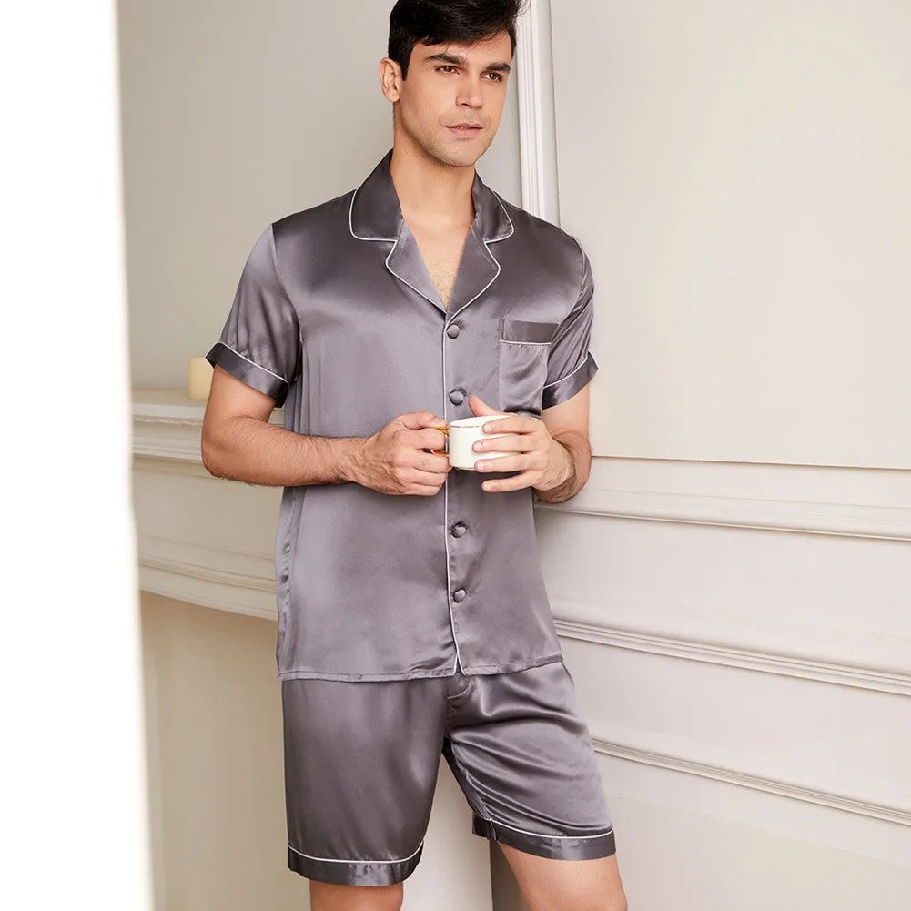 19 Momme Men's Classic Short Silk Pajamas Set
