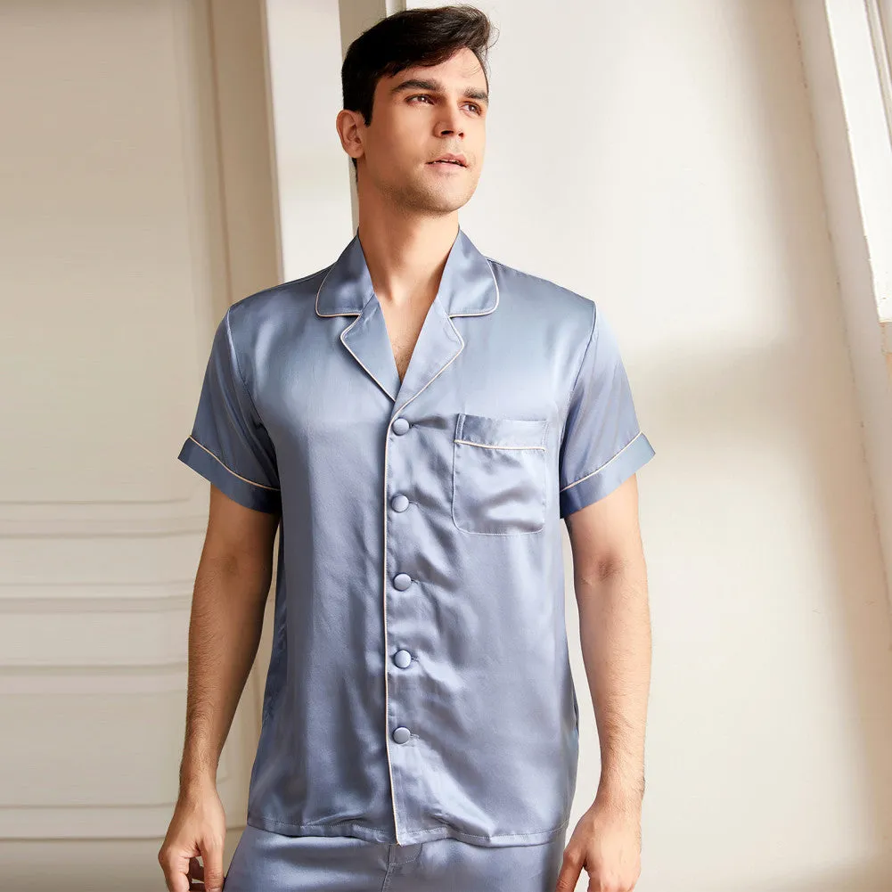 19 Momme Men's Classic Short Silk Pajamas Set
