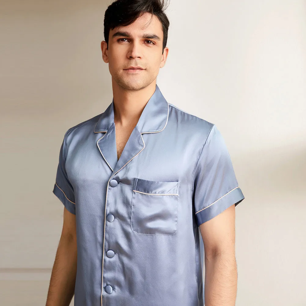 19 Momme Men's Classic Short Silk Pajamas Set