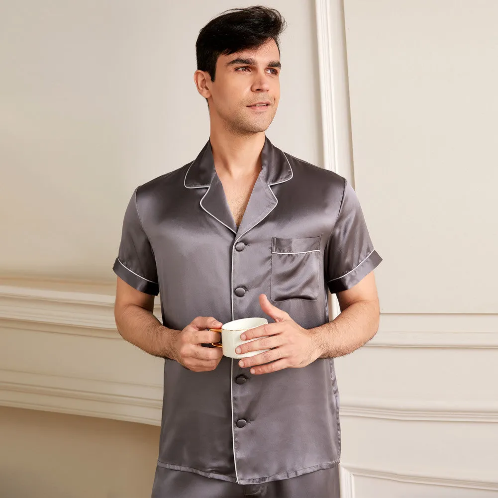 19 Momme Men's Classic Short Silk Pajamas Set