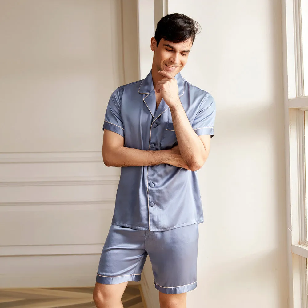 19 Momme Men's Classic Short Silk Pajamas Set