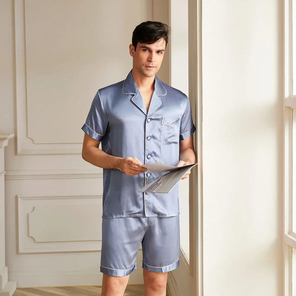 19 Momme Men's Classic Short Silk Pajamas Set