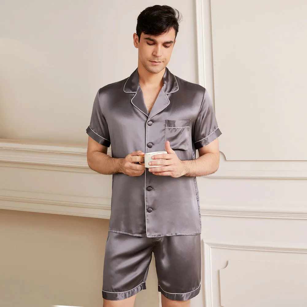 19 Momme Men's Classic Short Silk Pajamas Set