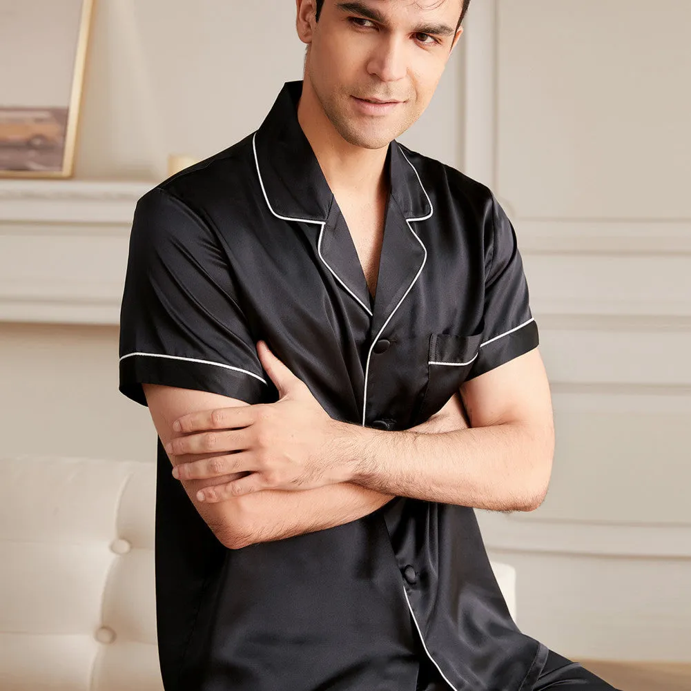 19 Momme Men's Classic Short Silk Pajamas Set