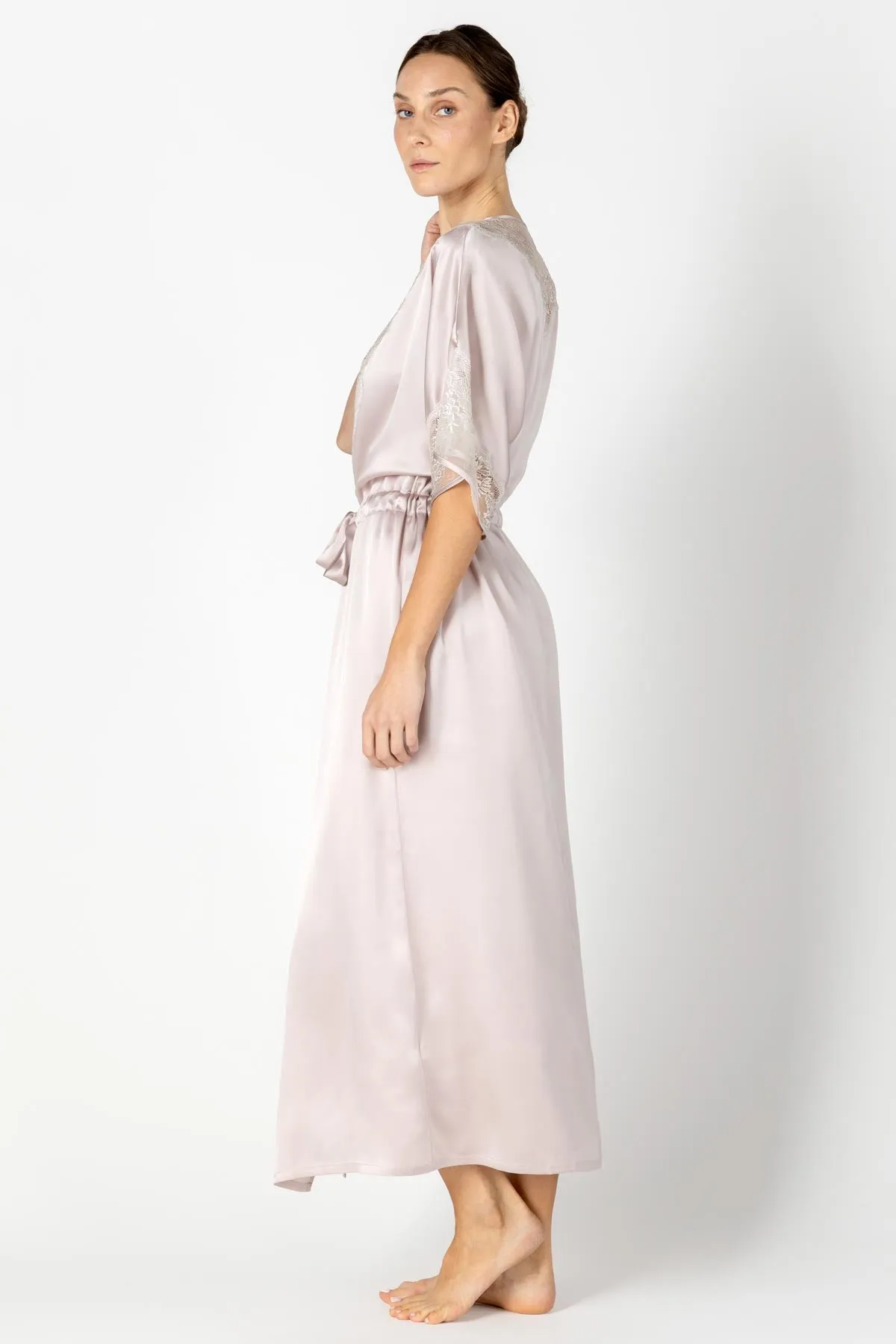 Agatha Nostalgia Hanky Long Silk Robe