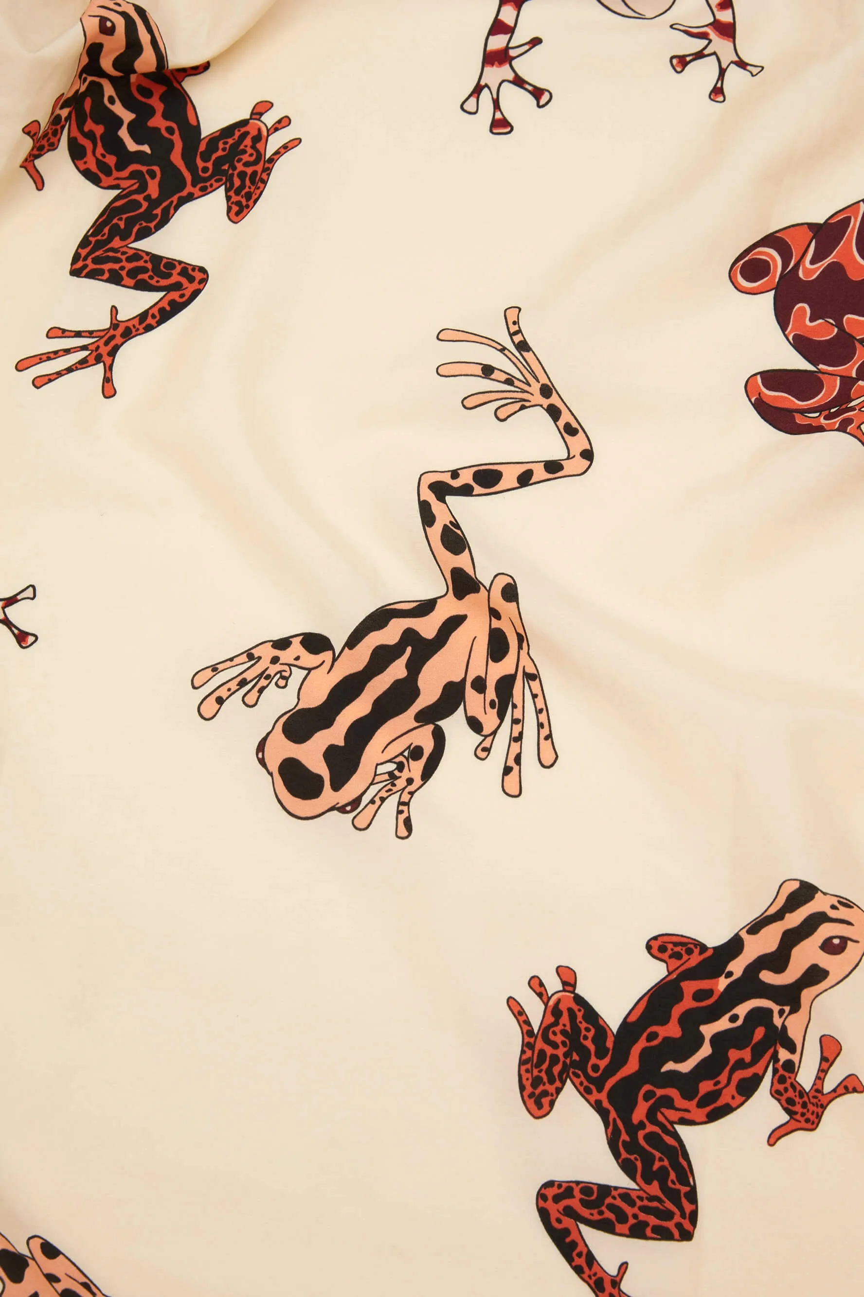 Amaya Hyades Cream Frog Robe in Cotton-Silk