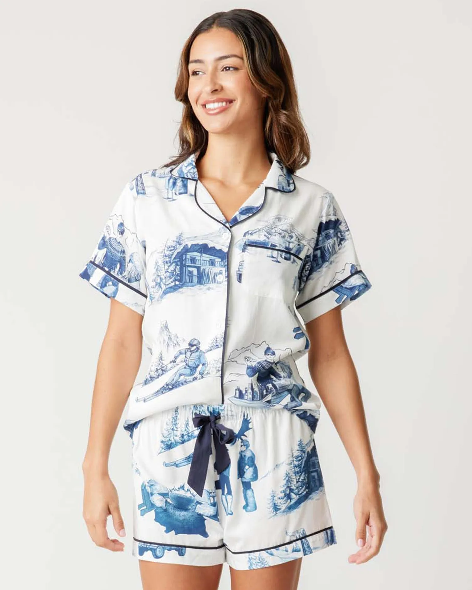 Après Ski Toile Pajama Shorts Set
