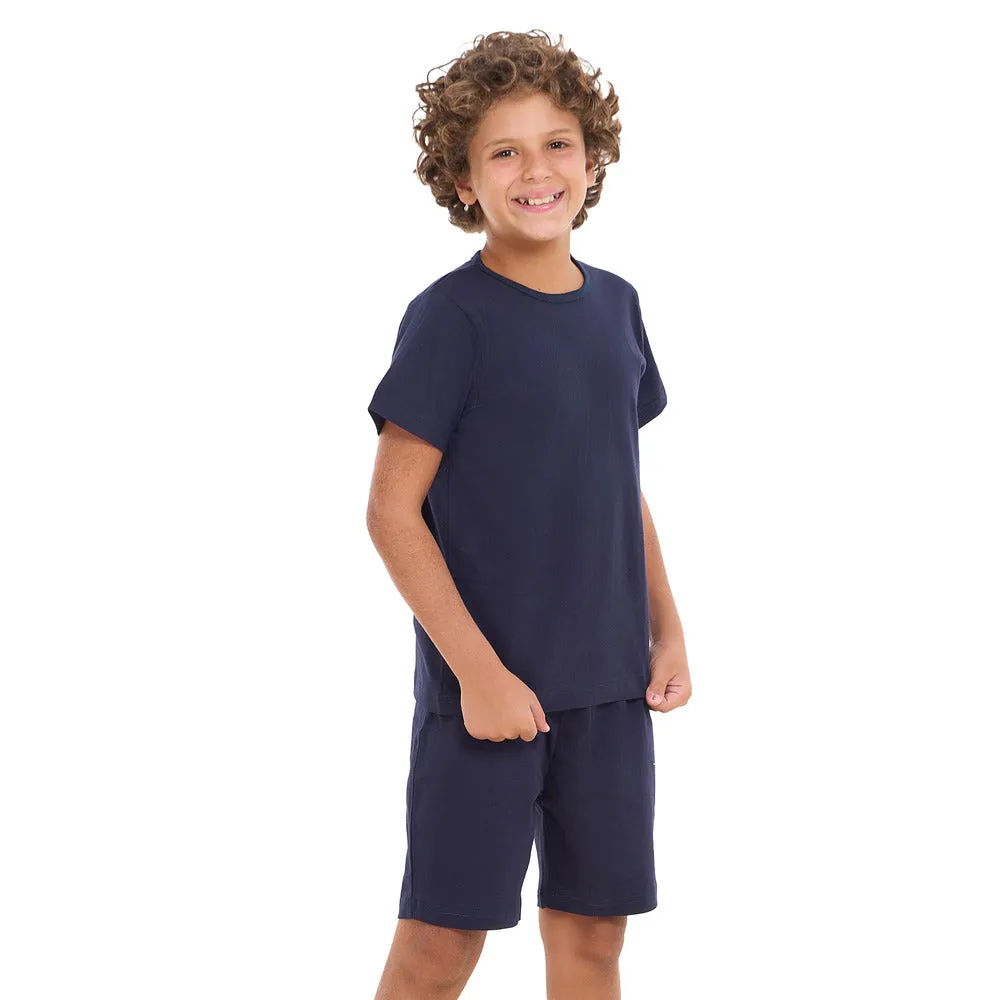 Boys summer pajama set Dark Blue t-shirt   shorts