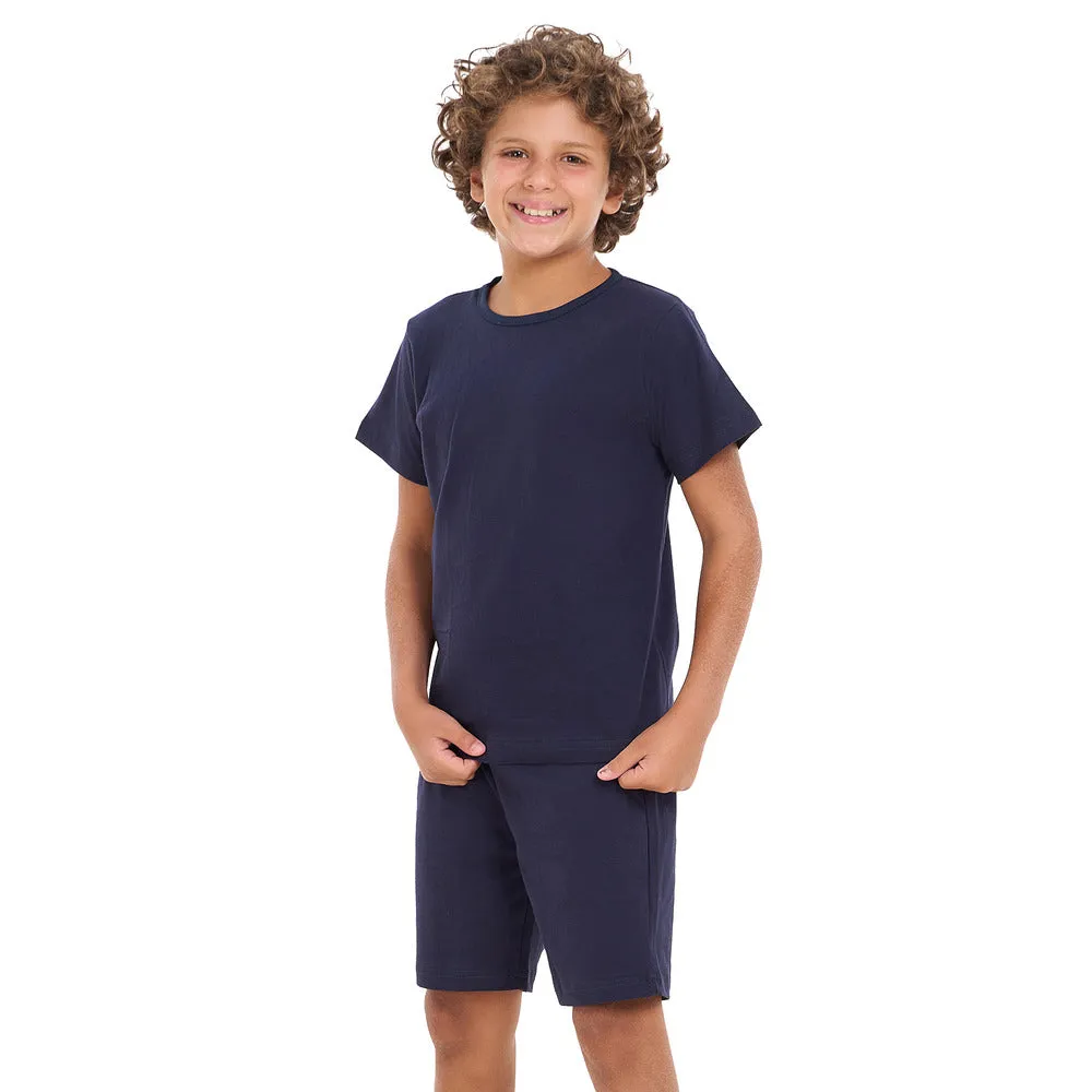 Boys summer pajama set Dark Blue t-shirt   shorts