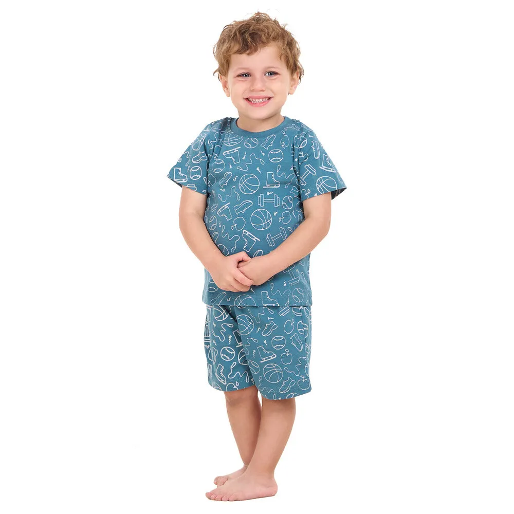 Boys summer pajama set Sports t-shirt   shorts