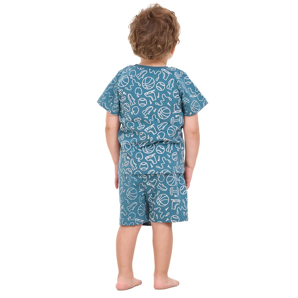 Boys summer pajama set Sports t-shirt   shorts