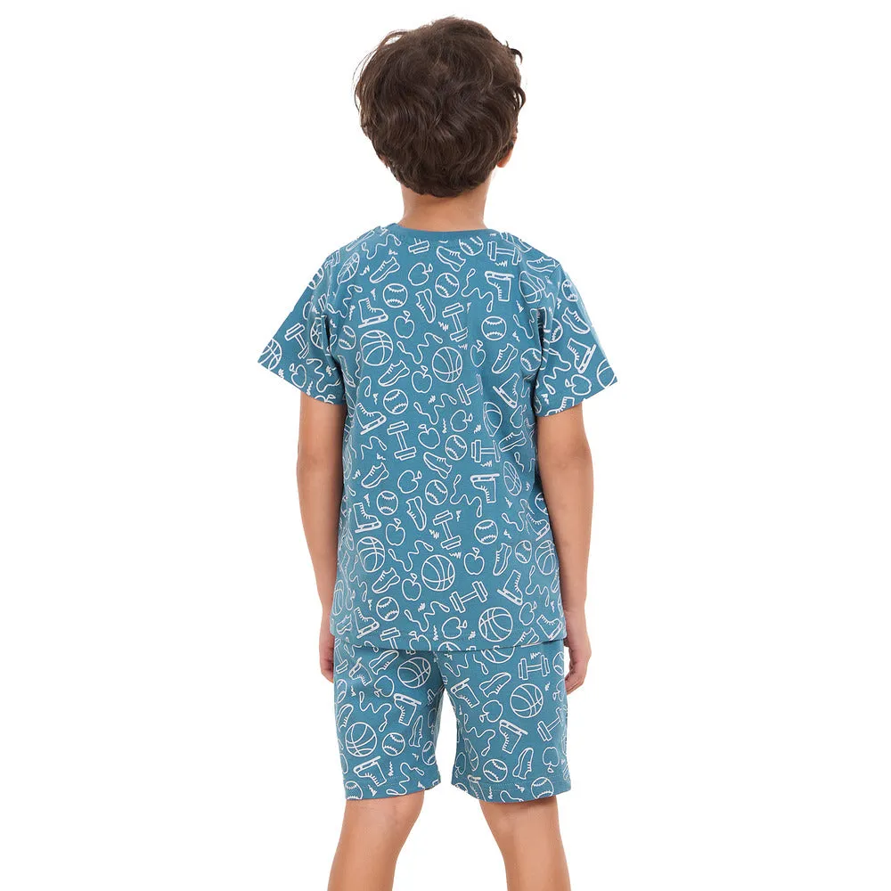Boys summer pajama set Sports t-shirt   shorts