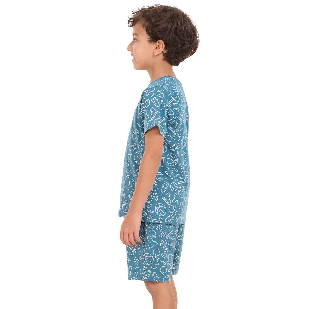 Boys summer pajama set Sports t-shirt   shorts