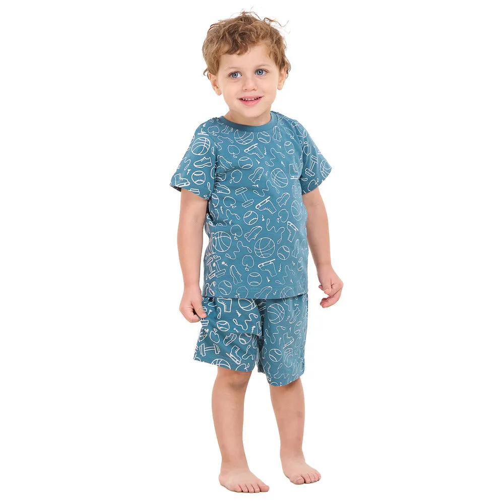 Boys summer pajama set Sports t-shirt   shorts
