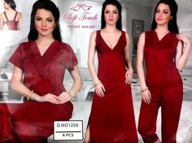 Bridal Nighty Set & Honeymoon Nighty Sets - 1250 - 4 Pieces Nighty Sets