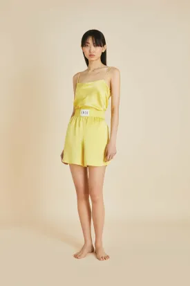 Calypso Yellow Camisole Set in Sandwashed Silk