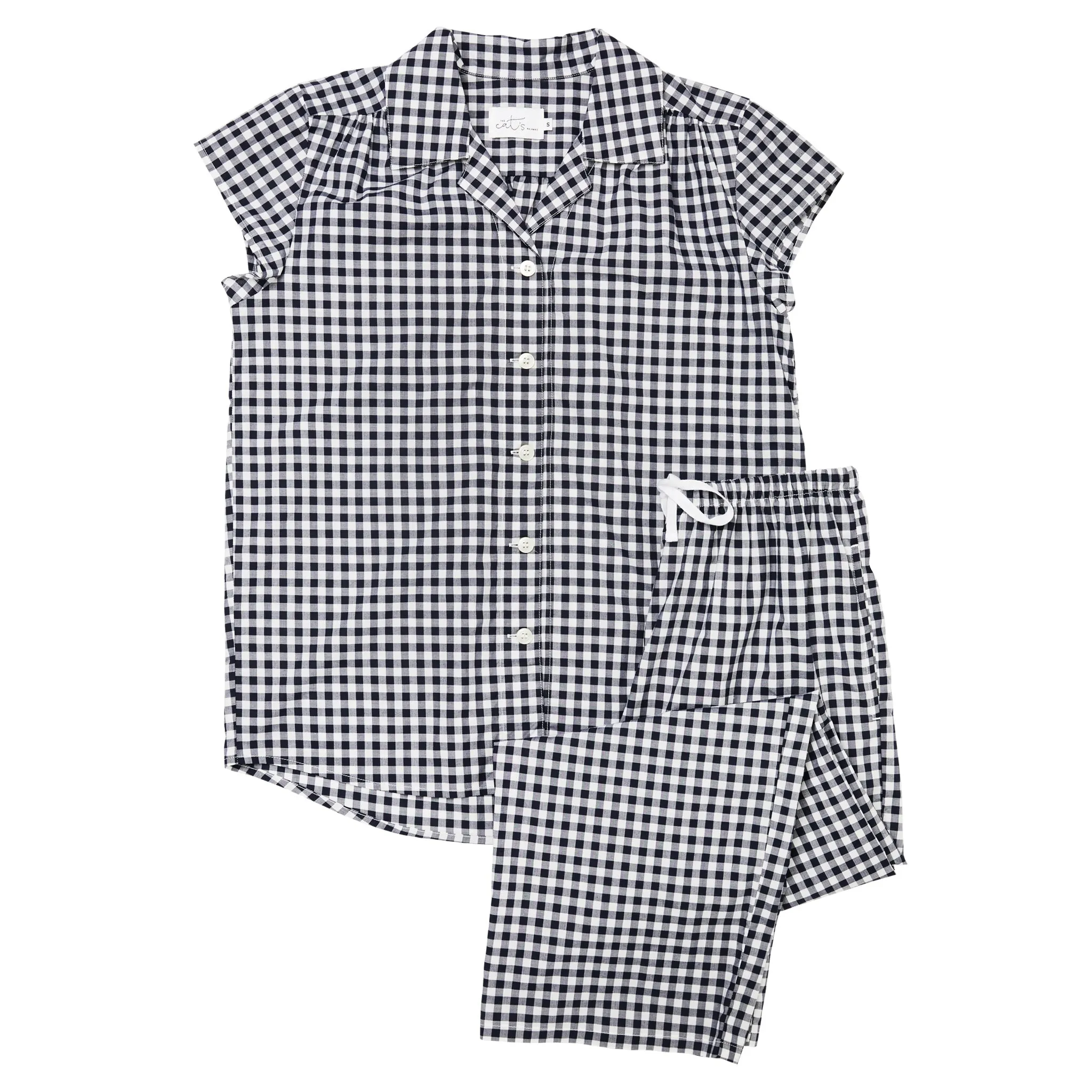 Capri Pajama Set - Dark Navy Gingham
