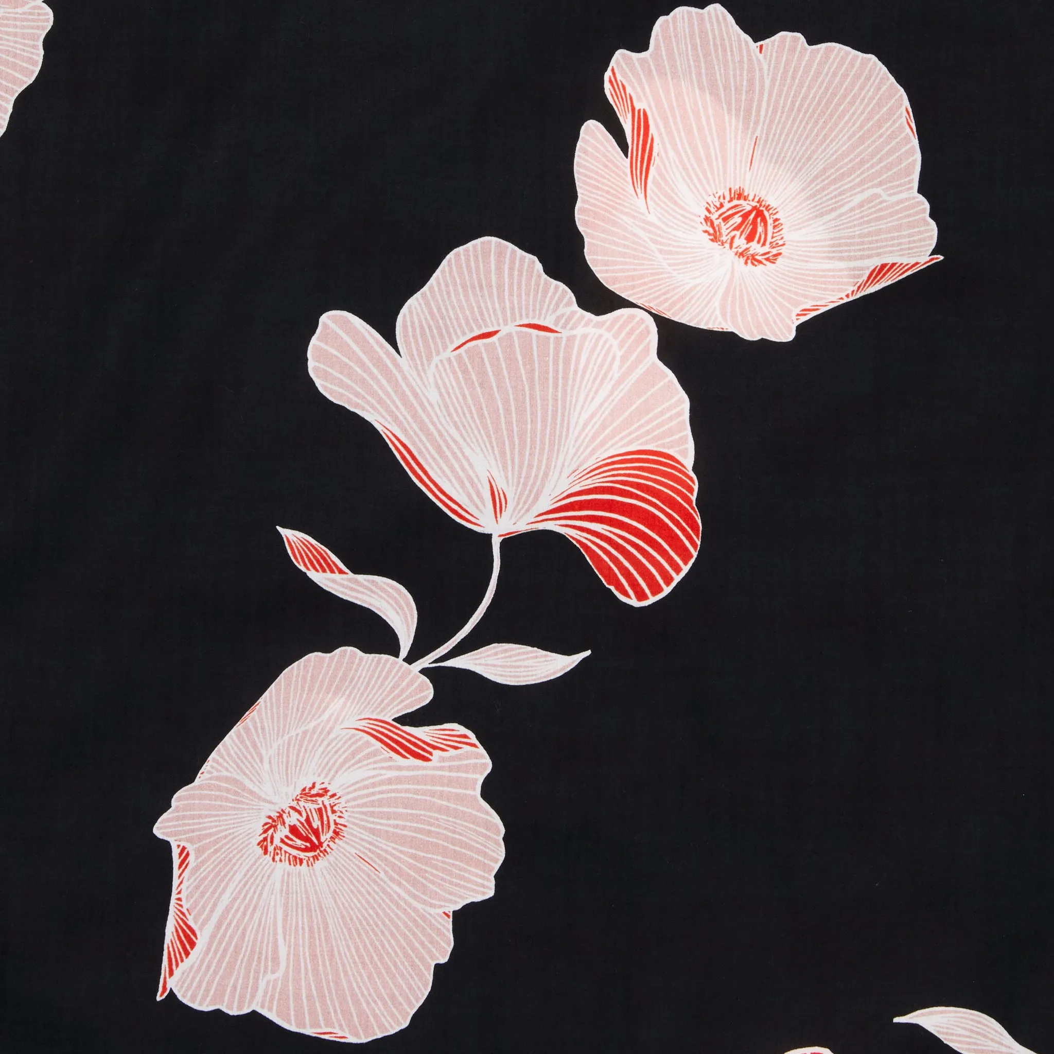 Capri Pajama Set - Poppies on Black