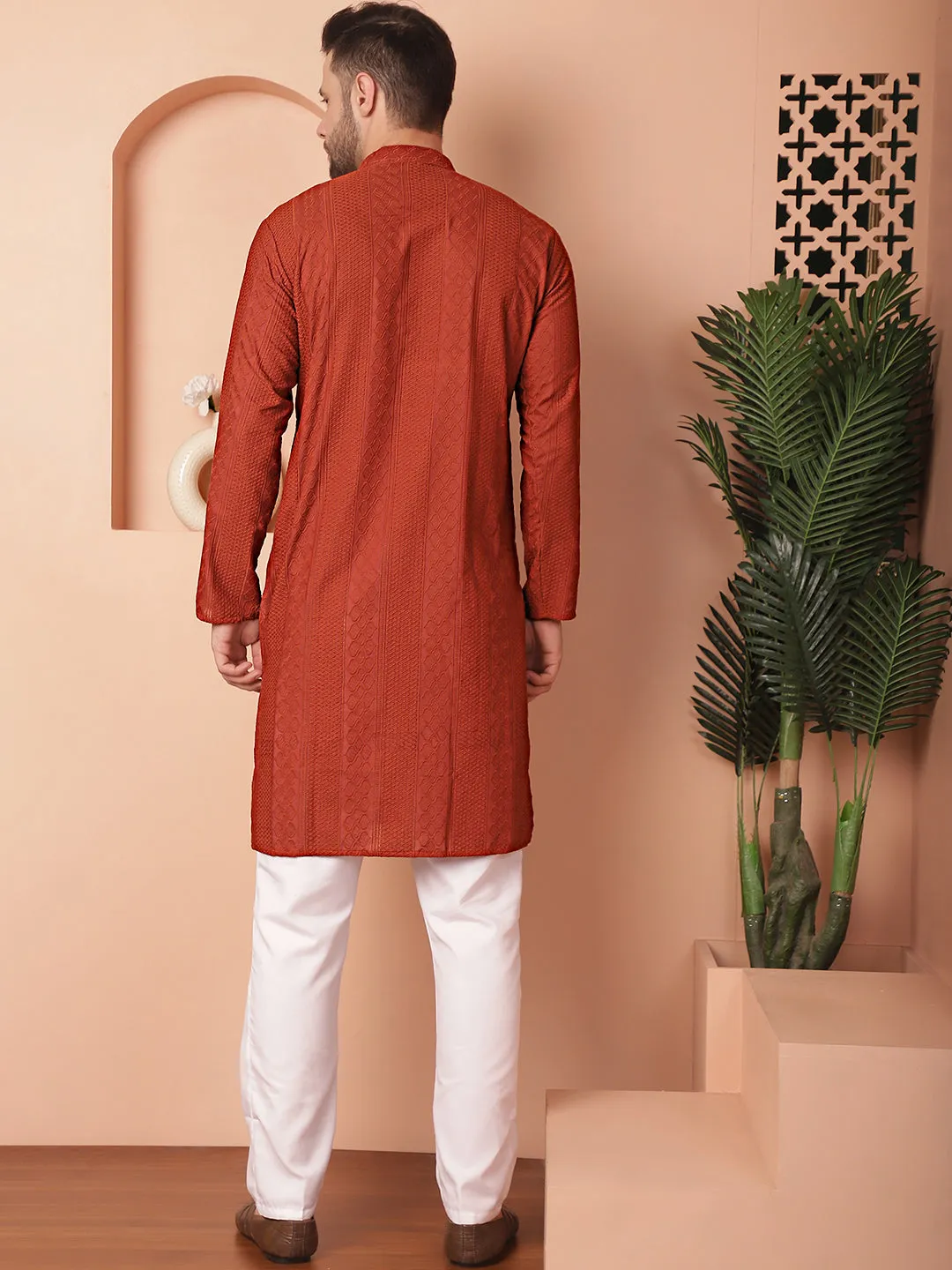 Chikankari Cotton Kurta With Churidar
