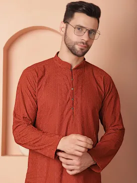 Chikankari Cotton Kurta With Churidar