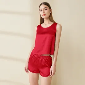 Cool Summer Silk Camisole Set 100% Mulberry Silk Tank And Shorts Set Silk Sleepwear