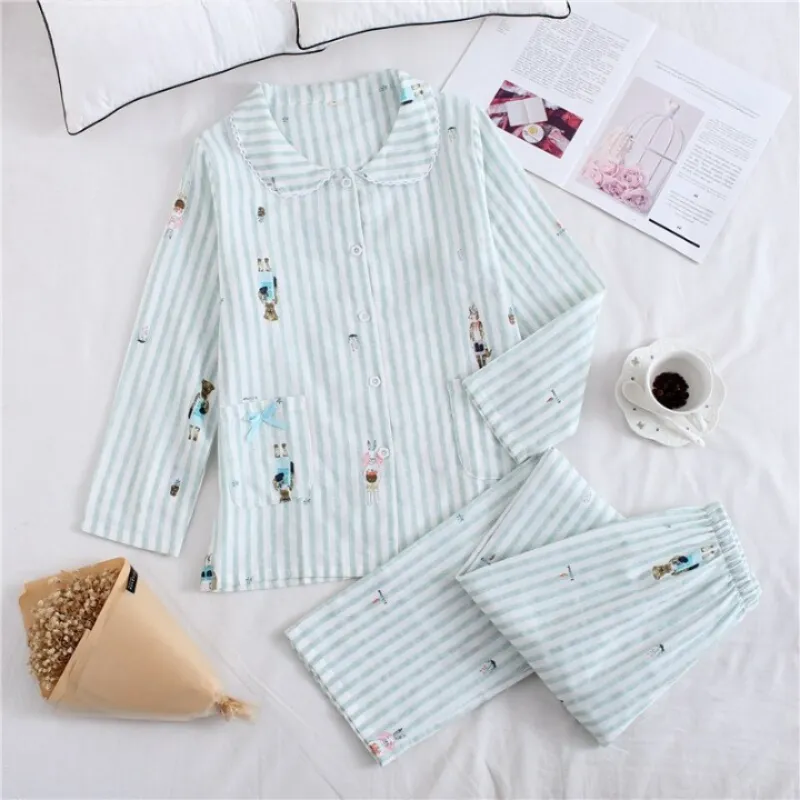 Cotton Long Sleeved Women's Pajama Set