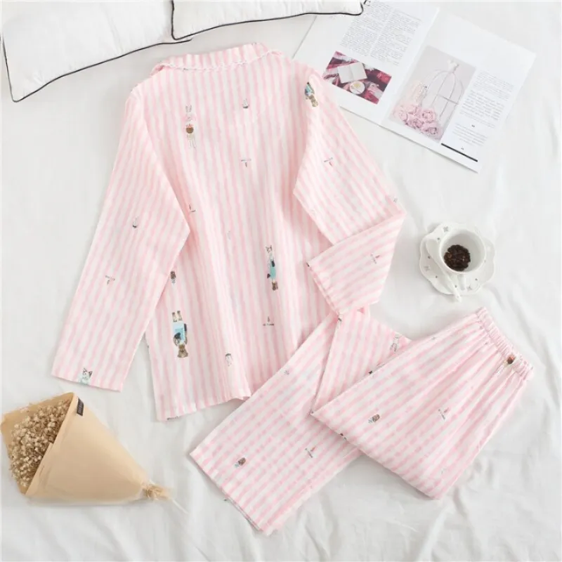 Cotton Long Sleeved Women's Pajama Set