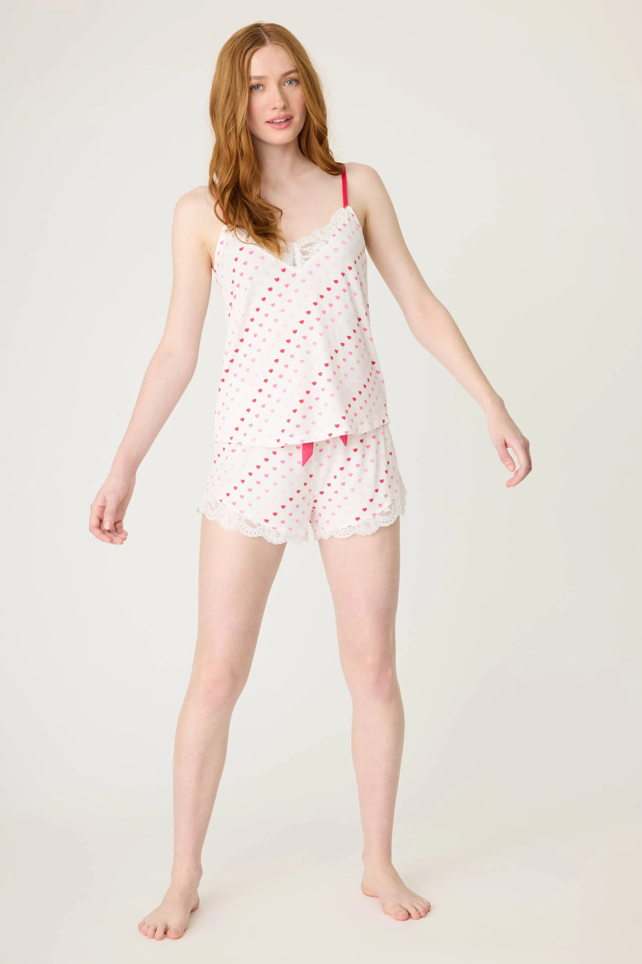 Day Dreams Hearts Modal Short PJ Set