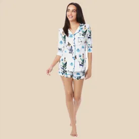 Deerly Pima Knit Long-Sleeved Short Set
