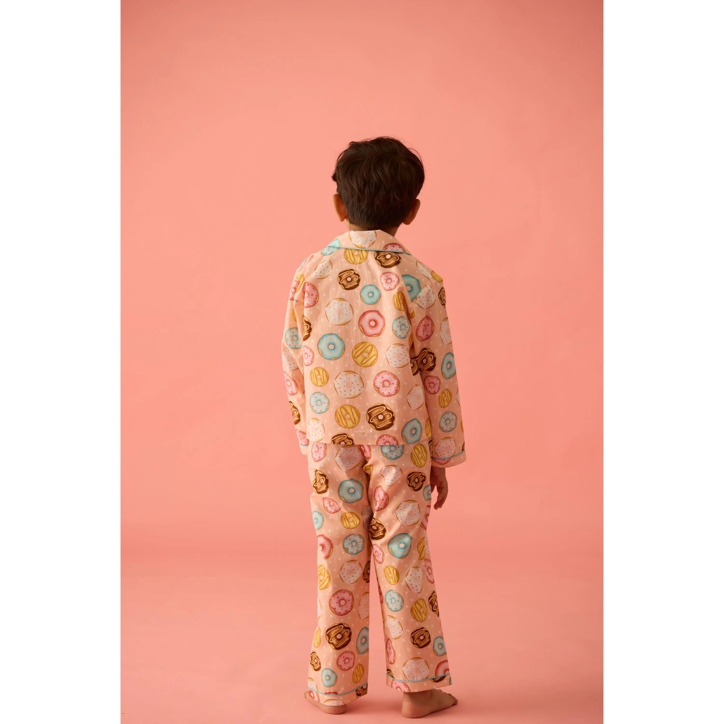 Doughnut Peach Pajama Set For Kids