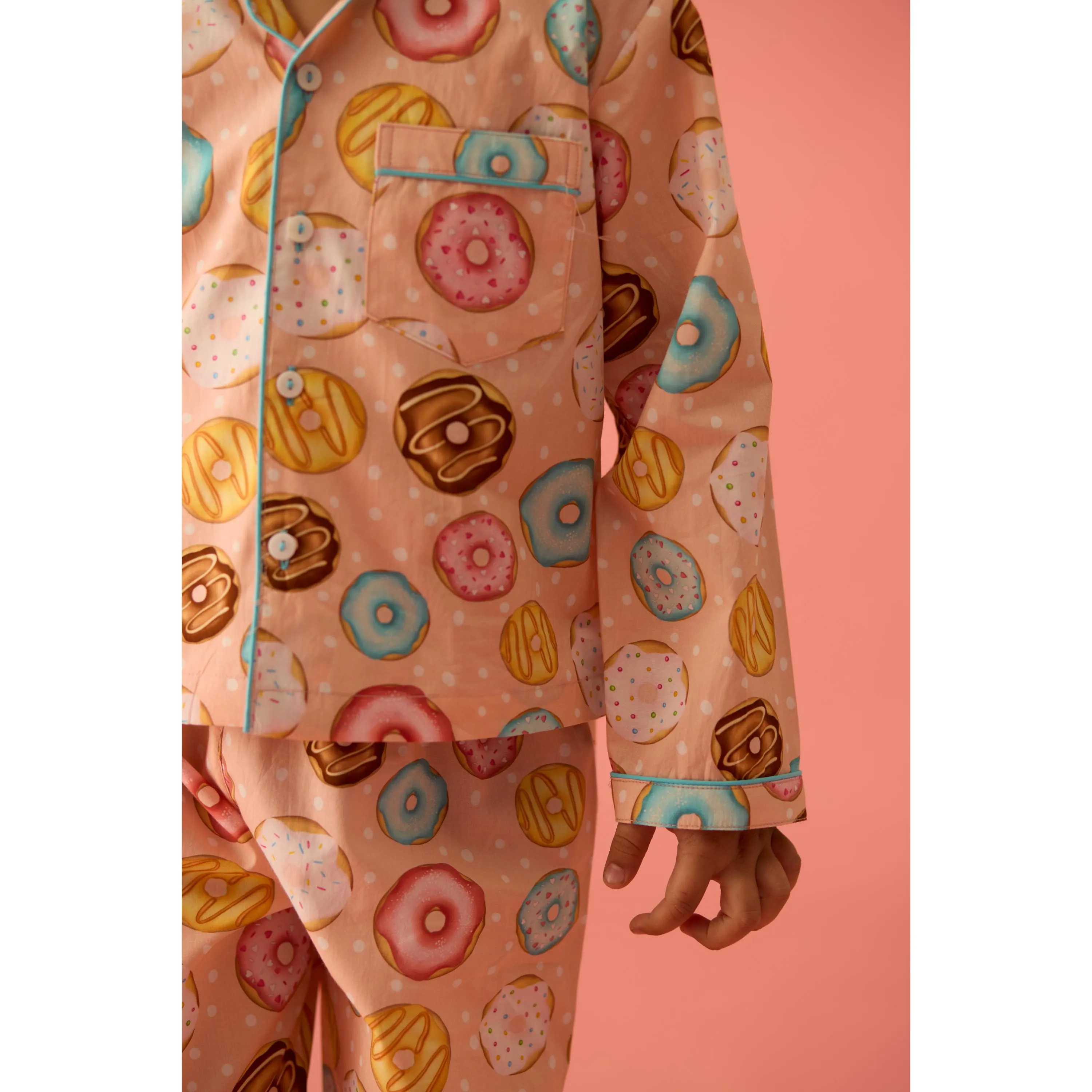Doughnut Peach Pajama Set For Kids