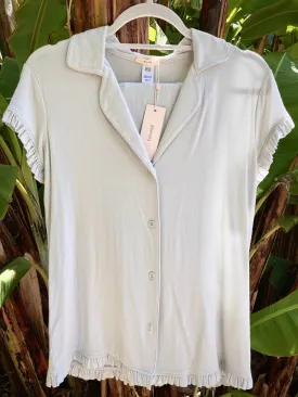 Eberjey Short-Sleeve Ruffle Capri Pajama Set