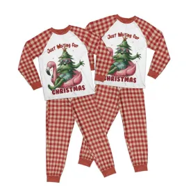 Flamingo Just Waiting for Christmas Kid Pajamas Set Matching