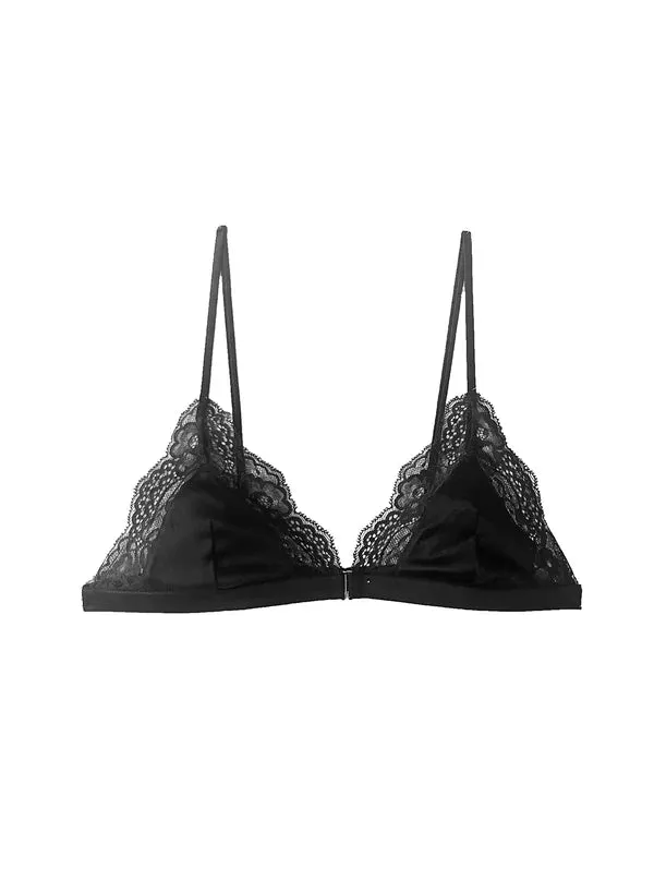 Fleur Du Mal Naomi Lace Triangle Bra Black