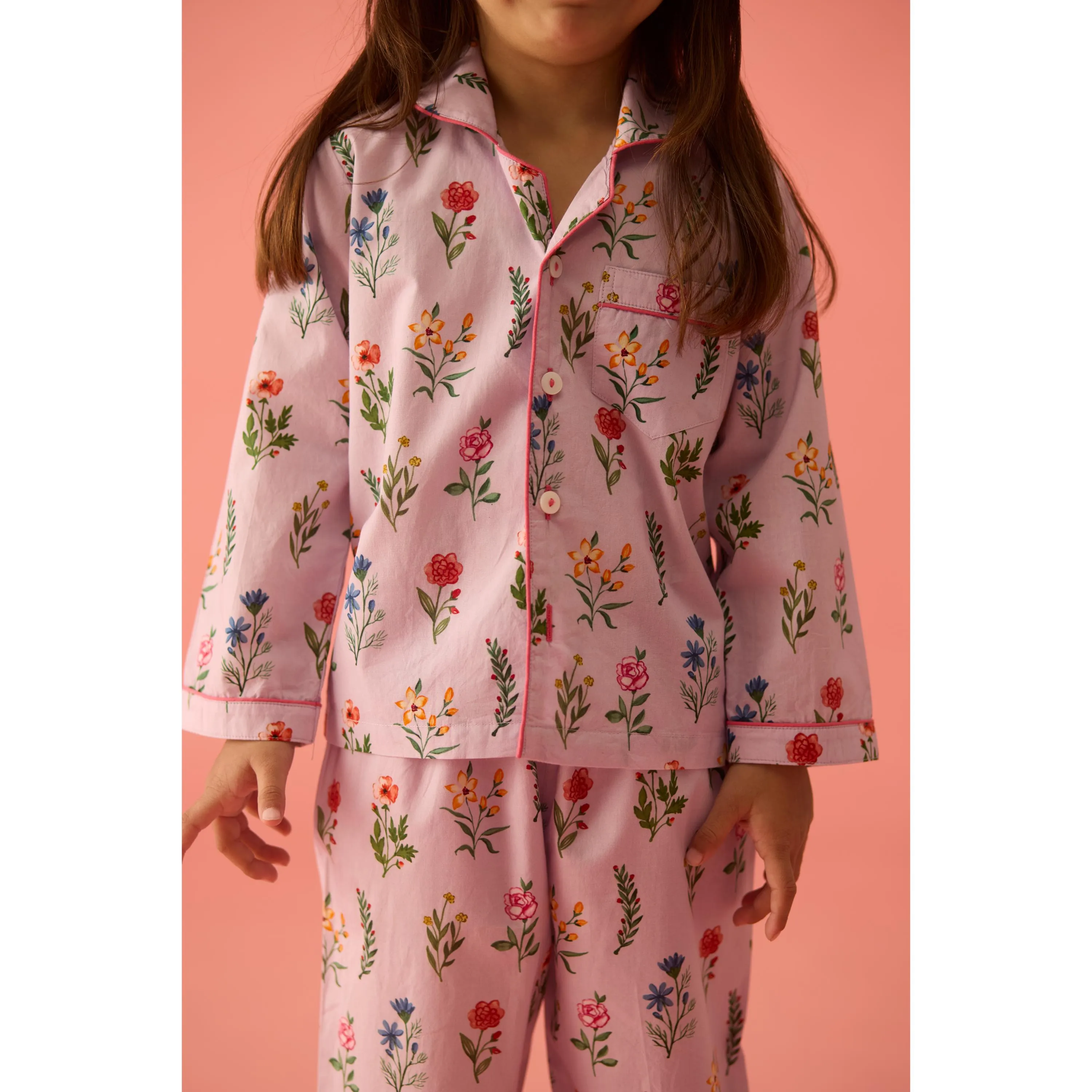 Florals Pajama Set For Kids
