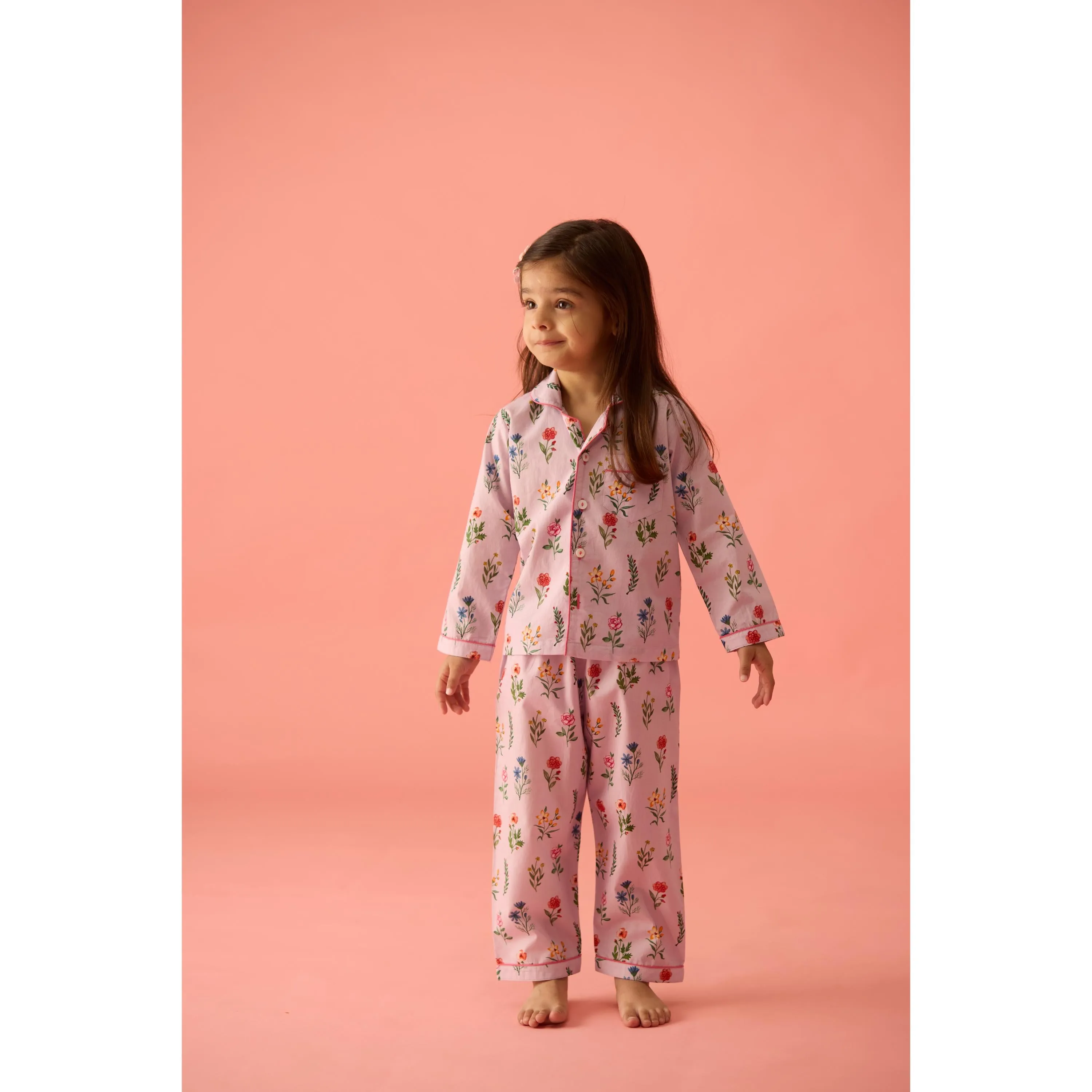 Florals Pajama Set For Kids