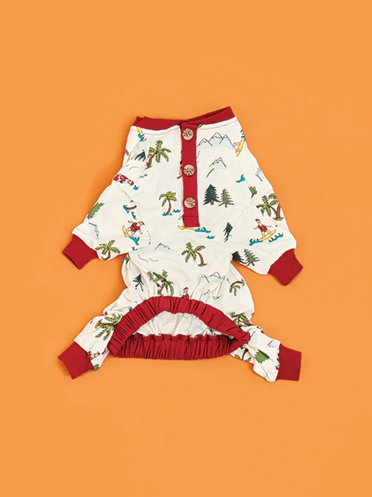 Fun Fam Surfing Santa Pajama