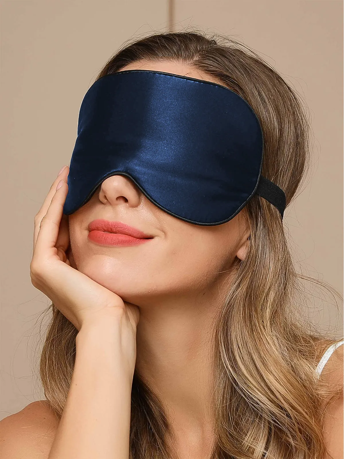 Gift Set - Silk Half Sleeve Belted Dressing Gown & Eye Mask & Scrunchie