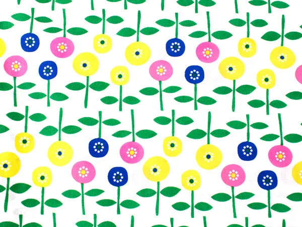 Girl's Scandinavian-Patterned Yukata & Heko-obi Set : Pink& Yellow Daisy