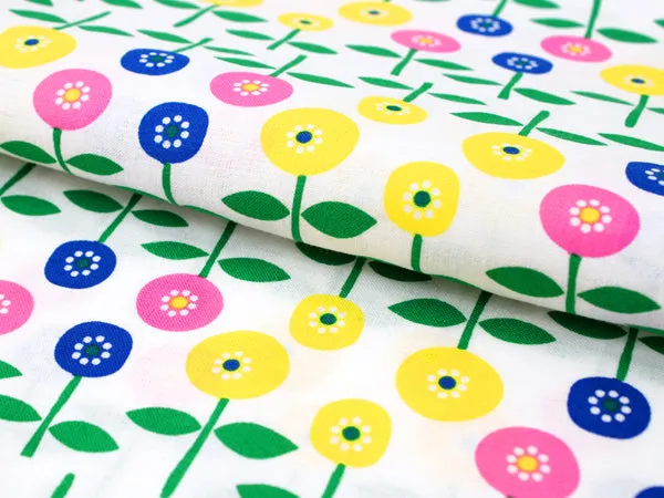 Girl's Scandinavian-Patterned Yukata & Heko-obi Set : Pink& Yellow Daisy