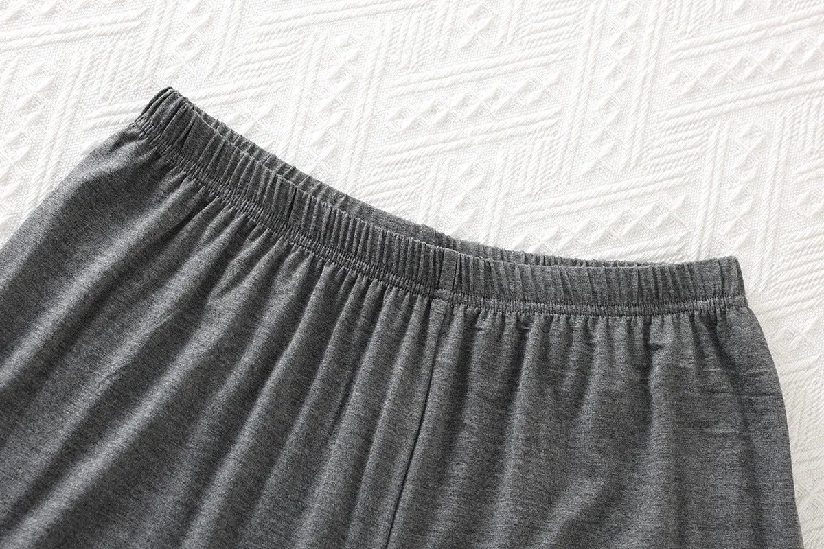 Grey Lace Top With Pads Pajama Set