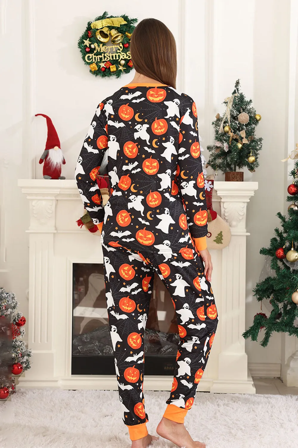 Halloween Family Pumpkin Printed Pajamas Set