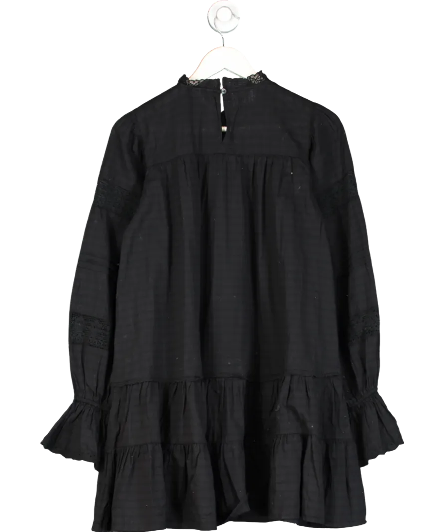 H&M Blue Cotton Lace Trimmed Dress UK XS
