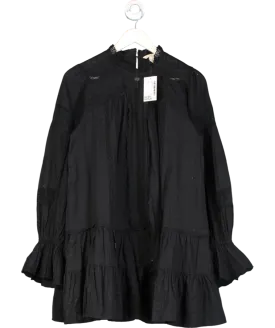 H&M Blue Cotton Lace Trimmed Dress UK XS