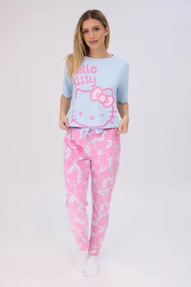 Hello Kitty Super Soft Pajama Tee And Velour Pajama Jogger 2-Piece Set