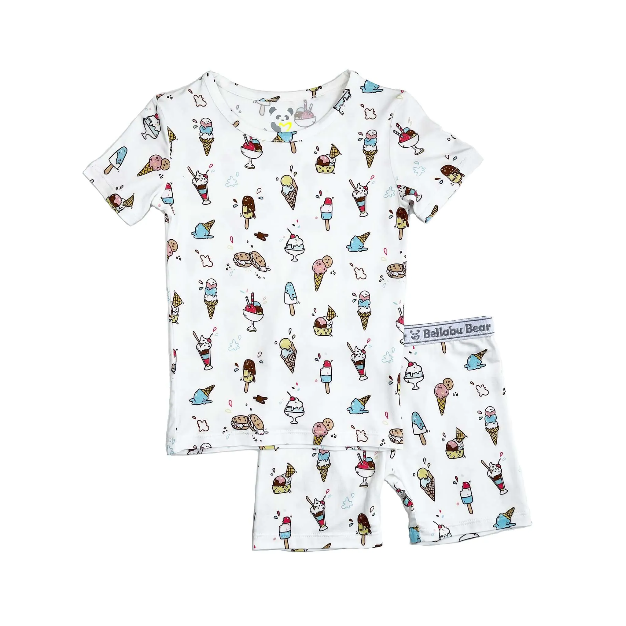 Ice Cream Bamboo Kids Pajama Short Set