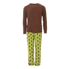 Kickee Pants Men's Print Long Sleeve Pajama Set - Meadow Bad Moose