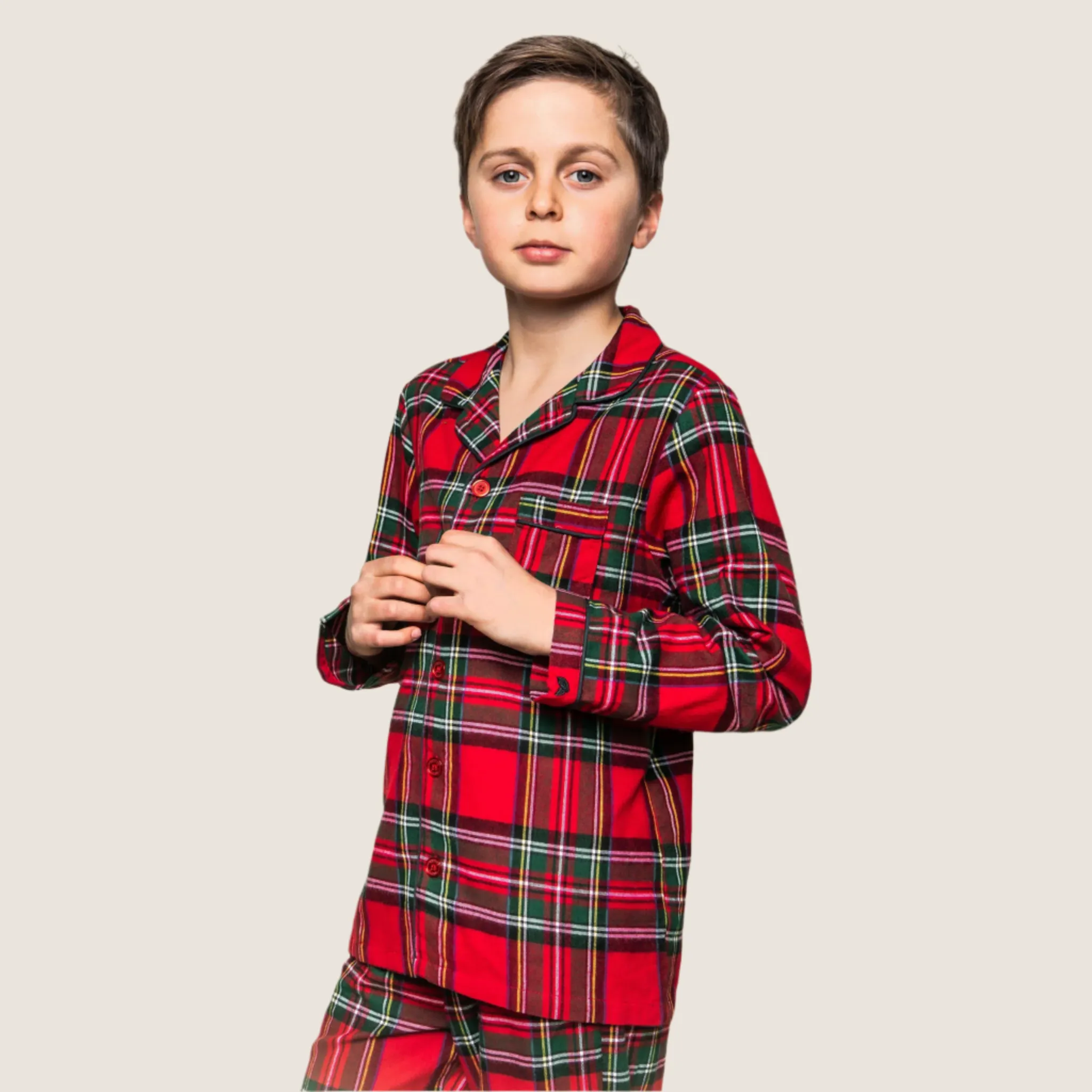 Kid's Brushed Cotton Pajama Set in Imperial Tartan